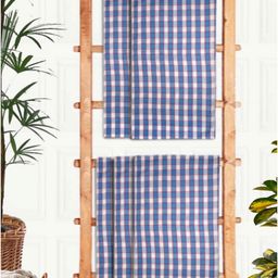 Athom Living Blue & White 5 Pieces Printed Cotton 210 GSM Bath Towel-image-80