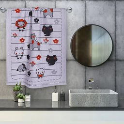 RANGOLI  Kids Grey Printed Cotton Bath Towels-31