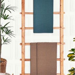 Athom Living Brown & Blue 3 Printed Cotton 210 GSM Bath Towel-image-49