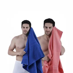 Dollar Socks Blue & Pink 2 Pieces Cotton 600 GSM Bath Towels-13