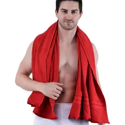 Dollar Socks Red Cotton 600 GSM Bath Towel-16