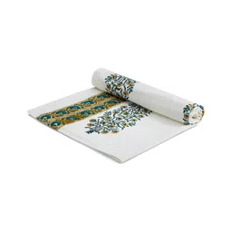 India Circus by Krsnaa Mehta White & Green Printed Cotton 150 GSM Bath Towel-image-99