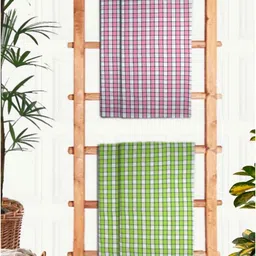 Athom Living Pink & Green 4 Printed Cotton 210 GSM Bath Towel-image-41