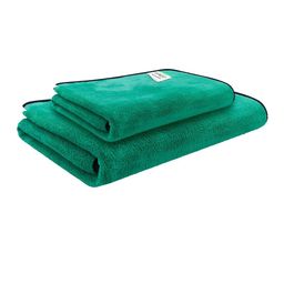 Softspun Microfiber Green 2 Pieces 280 GSM Microfiber Super Soft Towel Set-38