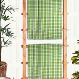 Athom Living Green & White 6 Pieces Printed Cotton 210 GSM Bath Towels-image-86