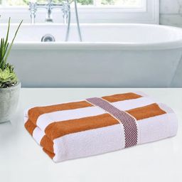 Kuber Industries White & Brown Striped Cotton 150 GSM Bath Towel-image-51