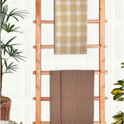 Athom Living Beige & Brown 3Pieces Printed Cotton 210 GSM Bath Towels-image-52
