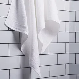 SPACES  White Solid 400GSM Pure Cotton Bath Towel-42