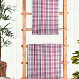 Athom Living Pink & White 5Pcs Printed Cotton 210 GSM Bath Towels-image-33