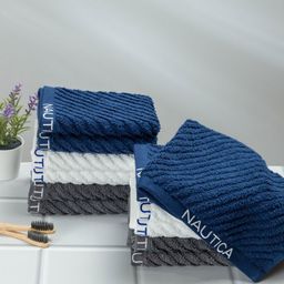 Nautica Set Of 12 Solid 600 GSM Pure Cotton Face Towels-21