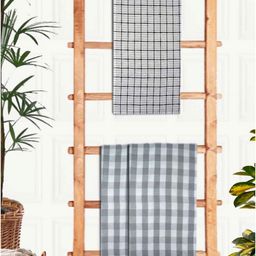 Athom Living Grey & White 3Pieces Printed Cotton 210 GSM Bath Towels-image-49