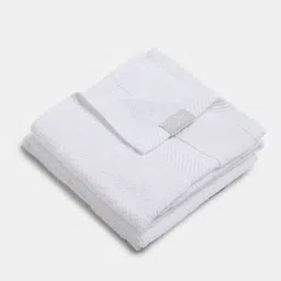 Jockey Men White 2 Pcs Cotton Terry 500 GSM High Absorbency Hand Towels-image-6