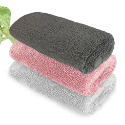 Heelium Grey 3 Pcs Bamboo 600GSM Anti Bacterial Face Towels-24