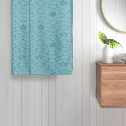 FABINALIV Kids Turquoise Blue 2 Pieces Printed 350 GSM Cotton Bath Towels-image-41