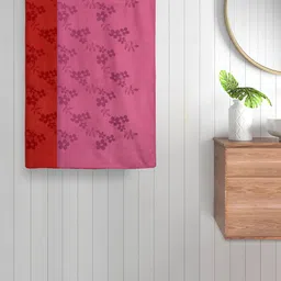 FABINALIV Red & Pink 2-Pieces Printed 420 GSM Cotton Bath Towels-16