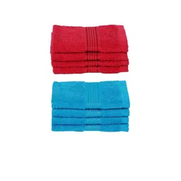 kopa BIANCA Red & Blue Set of 8 Solid 380 GSM Cotton Face Towels image 2