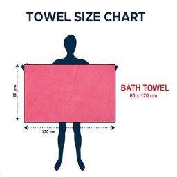 Aura Pink Microfiber400 GSM Absorbent UltraSoft Anti-Fade Bath Towel image 2