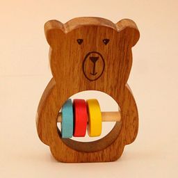 shumee Kids Neem Wood Rattle-Bozo the Bear Toy-image-25