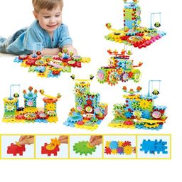 CHOCOZONE Battery Operated 81Pieces Rotating Building Blocks With Gears image 5