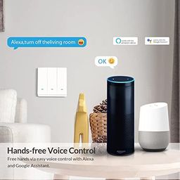 Protium Smart Wall Touch Switch Pro Series with metal frame (WIFI Function) Compatible with Alexa, Google home, Smart life app (3 Gang, White Glass) image 2