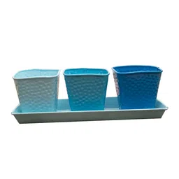 Homesake Set Of 3 Textured Planters With Tray image 2