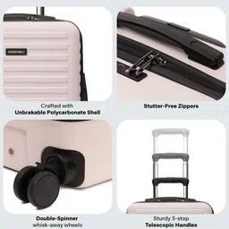 Assembly Set Of 2 Textured Hard Cabin-Sized Medium-Sized Trolley Bags 40L 60L image 2