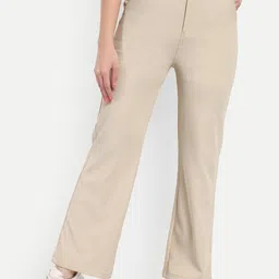 Next One Women Smart Straight Fit High-Rise Easy Wash Corduroy Trousers-image-93
