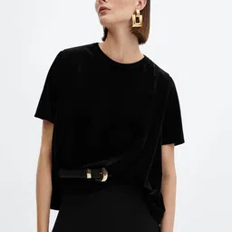 MANGO Shoulder Pads Velvet T-shirt-image-38