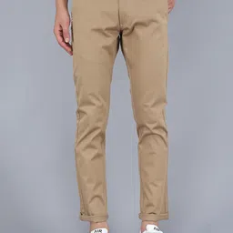 TQS Men Khaki Regular Fit Chinos Trousers-5