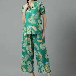 Sringam Abstract Printed Pure Cotton Shirt With Trousers-44