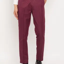 VEI SASTRE Men Mid-Rise Plain Smart Fit Formal Trousers-image-48