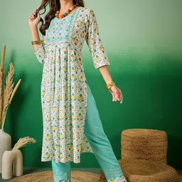 Sangria Embroidered A-Line Kurta With Trouser-picture-51