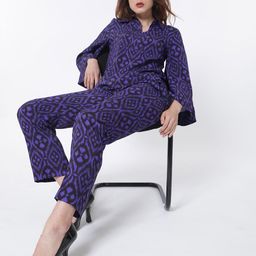 RAREISM Women Ethnic Motifs Printed High-Rise Slim Fit Cotton Trousers-image-9