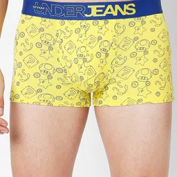 Underjeans by Spykar Men Cotton Blend Trunk UJNPTS050YELLOWDKBLUE-picture-27