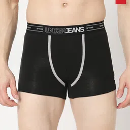UnderJeans by Spykar Pack of 2 Outer-Elastic Short Trunks UJNTPTC018BLACKRED-51