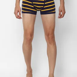 Peter England Men Navy Blue & Yellow Striped Trunk-picture-47