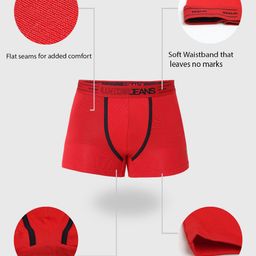 UnderJeans by Spykar Pack of 2 Outer-Elastic Short Trunks UJNTPTC018BLACKRED image 3