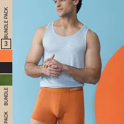 DaMENSCH Men Pack of 3 Deo-Soft Deodorizing Micro Modal Solid Trunks-48
