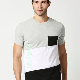 Pepe Jeans Men White Colourblocked Slim Fit T-shirt-image-65