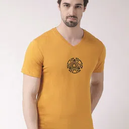 Friskers Men Printed V-Neck Cotton T-shirt-image-34