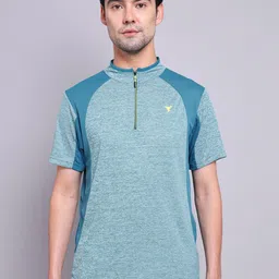 Technosport Mock Neck Antimicrobial Slim Fit Sports T-shirt-image-76