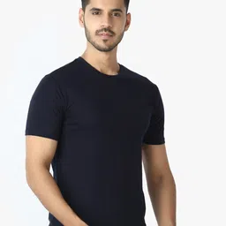 LE BOURGEOIS Men Round Neck Pure Cotton T-shirt-image-63