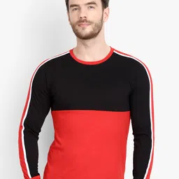 LE BOURGEOIS Men Colourblocked Round Neck T-shirt-image-68