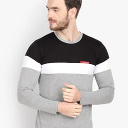 LE BOURGEOIS Men Colourblocked Long Sleeve T-shirt-image-81