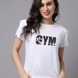 Friskers Women White Printed Pure Cotton Slim Fit T-shirt-image-55