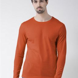Friskers Men Rust Orange Pure Cotton T-shirt-image-83