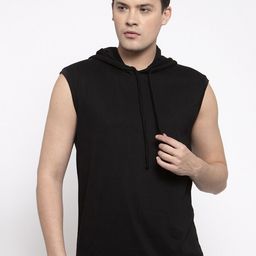 Friskers Men Black Pure Cotton Hooded T-shirt-image-79