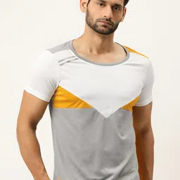 ACTOHOLIC Men Grey & White Colourblocked Round Neck T-shirt-picture-17