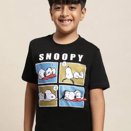 Kids Ville Boys Peanuts Printed Pure Cotton Tshirt-image-93