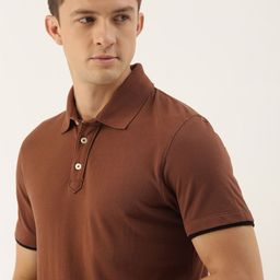 INVICTUS Men Brown Polo Collar Pure Cotton T-shirt-image-49